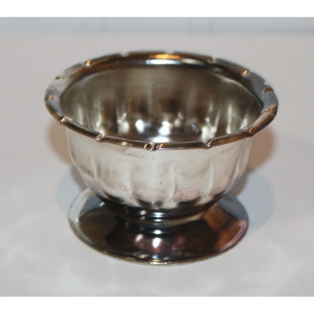vintage metal cream & sugar bowl set with tray ornate scrollwork 3-pc